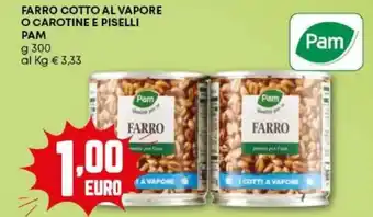 Pam Farro cotto al vapore o carotine e piselli PAM offerta