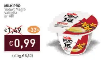 Prezzemolo e Vitale MILK PRO Yogurt Magro Vaniglia offerta