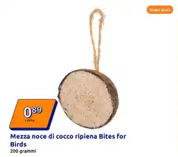 Action Mezza noce di cocco ripiena Bites for Birds offerta