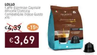 Prezzemolo e Vitale LOLLO Caffe Espresso Capsule Miscela Classica offerta