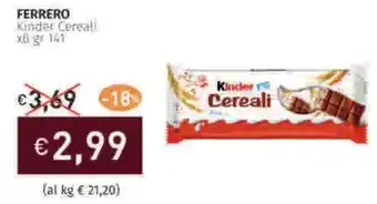 Prezzemolo e Vitale FERRERO Kinder Cereali offerta