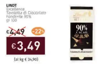 Prezzemolo e Vitale LINDT Excellence Tavoletta di Cioccolato Fondente offerta