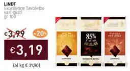 Prezzemolo e Vitale LINDT Excellence Tavolette vari gusti offerta