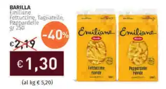 Prezzemolo e Vitale BARILLA Fettuccine Taguatelle Pappardelle offerta