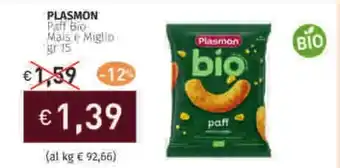 Prezzemolo e Vitale PLASMON Paff Bio Mais e Miglio offerta