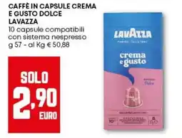 Pam Caffè in capsule crema e gusto dolce LAVAZZA offerta