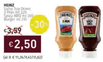 Prezzemolo e Vitale HEINZ Salse Top Down 3 Pepi/Spicy BBQ/Burger offerta