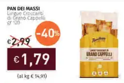 Prezzemolo e Vitale PAN DEI MASSI Lingue Croccanti di Grano Cappell offerta