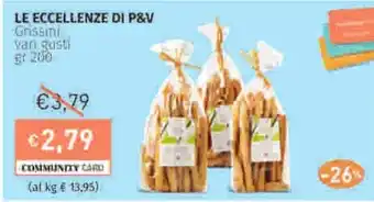 Prezzemolo e Vitale LE ECCELLENZE DI P&V Grissini vari gusti offerta