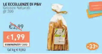 Prezzemolo e Vitale LE ECCELLENZE DI P&V Grissini Naturali offerta