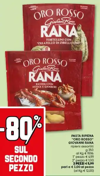 Pam Pasta ripiena "oro rosso" GIOVANNI RANA offerta