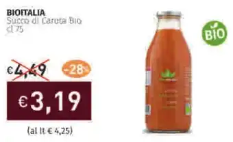 Prezzemolo e Vitale BIOITALIA Succo di Carota bio offerta