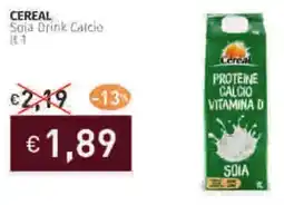 Prezzemolo e Vitale CEREAL Soia Drink Calcio offerta