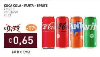 Prezzemolo e Vitale COCA COLA - FANTA - SPRITE Lattine offerta