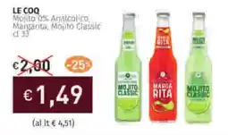 Prezzemolo e Vitale LE COQ Mojito 0% Analcolico Marganta, Mojito Classic offerta