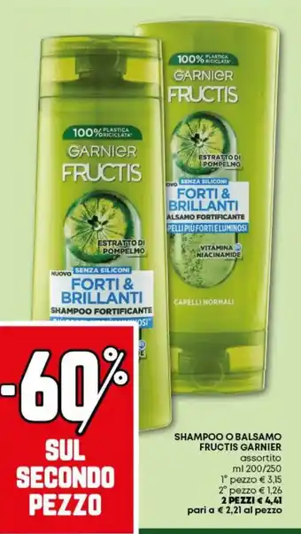 Pam Shampoo o balsamo FRUCTIS GARNIER offerta