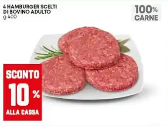 Pam 4 hamburger scelti di bovino adulto offerta