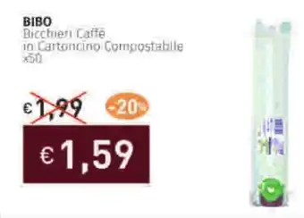 Prezzemolo e Vitale BIBO Bicchieri Caffe in Cartoncino Compostabile x50 offerta