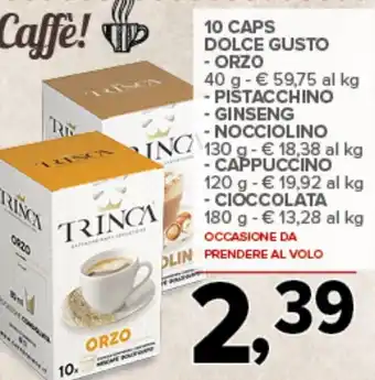 Todis 10 caps dolce gusto - orzo/ - pistacchino - ginseng - nocciolino offerta