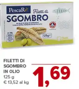 Todis Filetti di sgombro in olio PescaR offerta