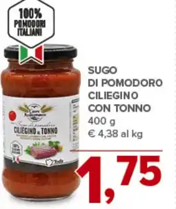 Todis Sugo di pomodoro ciliegino con tonno offerta