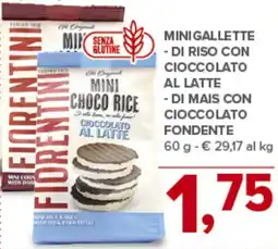 Todis FIORENTINI Mini gallette - di riso con cioccolato al latte offerta