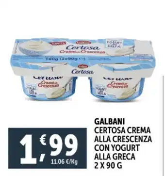 Deco Supermercati Galbani certosa crema alla crescenza con yogurt alla greca offerta