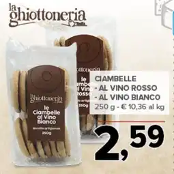 Todis Ciambelle -al vino rosso - al vino bianco 250 g offerta