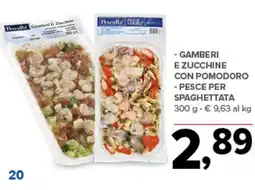 Todis - gamberi e zucchine con pomodoro - pesce per spaghettata offerta