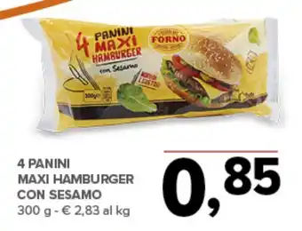 Todis 4 panini maxi hamburger con sesamo offerta