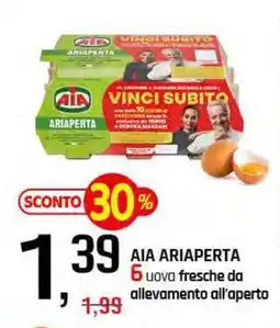 Famila Superstore AIA ARIAPERTA 6 uova fresche da allevamento all'aperto offerta