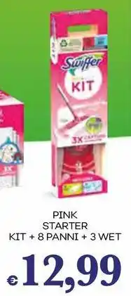 Pilato Pink starter kit + 8 panni + 3 wet SWIFFER offerta