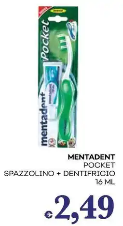 Pilato MENTADENT Pocket spazzolino + dentifricio offerta