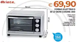 Todis Forno elettrico 30 lt bon cuisine 300 ARIETE offerta