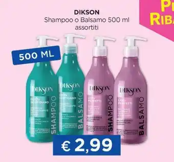 Acqua & Sapone DIKSON Shampoo o Balsamo offerta