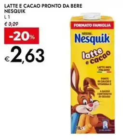 Bennet Latte e cacao pronto da bere NESQUIK offerta