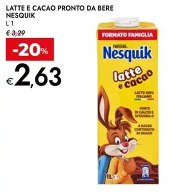 Bennet Latte e cacao pronto da bere NESQUIK offerta