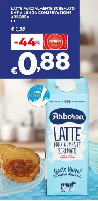 Bennet Latte parzialmente scremato uht a lunga conservazione ARBOREA offerta