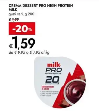 Bennet Crema dessert pro high protein MILK offerta