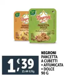 Deco Supermercati Negroni pancetta a cubetti offerta