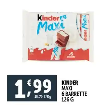 Deco Supermercati Kinder maxi 6 barrette offerta