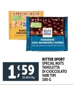 Deco Supermercati Ritter sport special nuts tavoletta di cioccolato vari tipi offerta