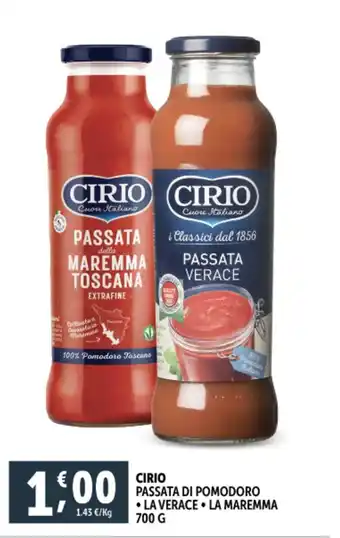 Deco Supermercati Cirio passata di pomodoro offerta