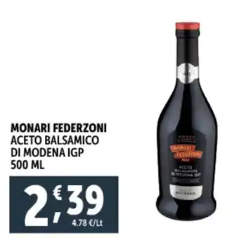 Deco Supermercati Monari federzoni aceto balsamico di modena igp offerta