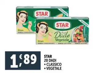 Deco Supermercati Star 20 dadi classico vegetale offerta