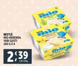 Deco Supermercati Nestlé mio merenda vari gusti offerta