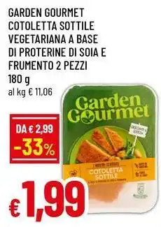 Famila Garden gourmet cotoletta sottile vegetariana a base di proterine di soia e frumento offerta