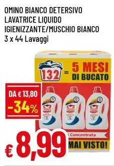 Famila Omino bianco detersivo lavatrice liquido igienizzante/muschio bianco offerta