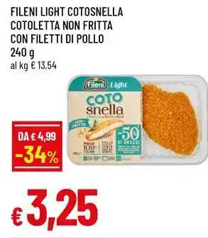 Famila Fileni light cotosnella cotoletta non fritta con filetti di pollo offerta