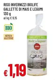 Famila Riso invernizzi biolife gallette di mais e legumi offerta